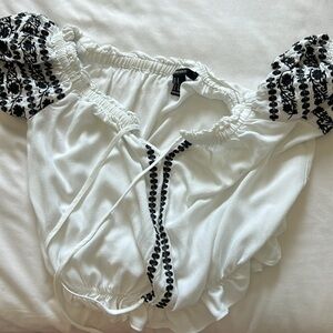 Forever 21 Ivory Off-Shoulder Blouse